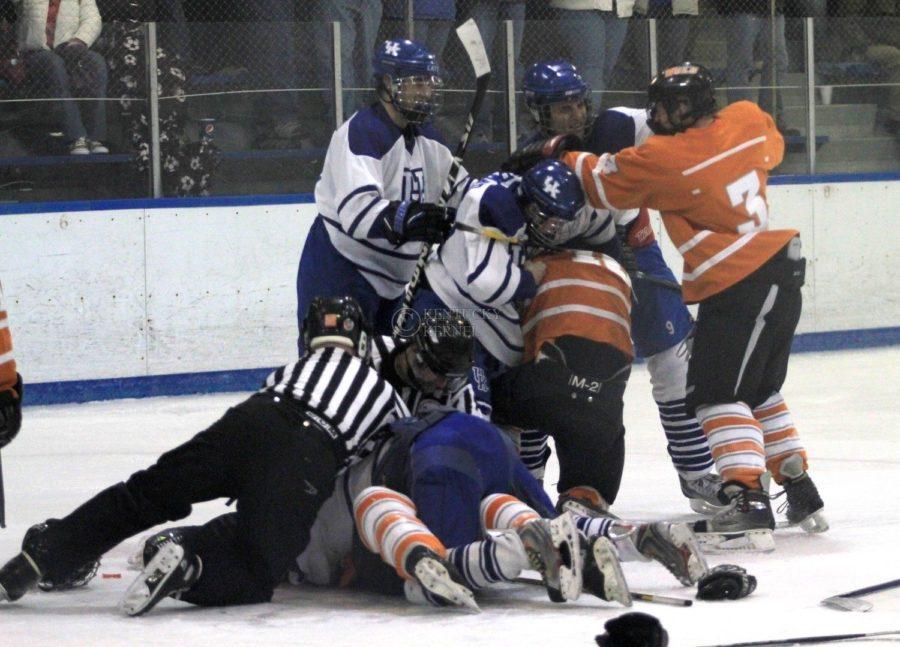 The UK Hockey team takes on Tennessee at the Lexington Ice Center on Sunday, Feb. 7, 2010. Photo by Dean Johnson