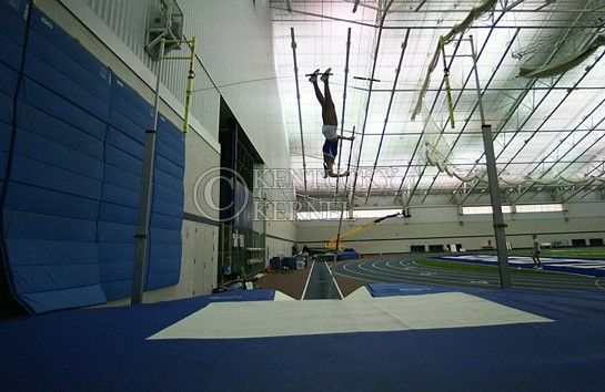 Samantha Stenzel is a UK student and pole vaulter for the UK Track and Field team. She practice on Friday, March 5, 2010.