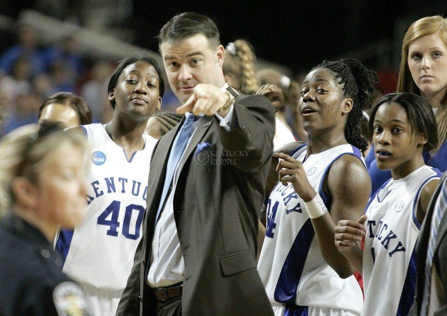 The+Kentucky+Womens+basketball+team+celebrates+after+defeating+the+Liberty+Flames+in+the+first+round+of+NCAA+tournament+play+at+Freedom+Hall+on+Saturday%2C+March+20%2C+2010.+Photo+by+Scott+Hannigan