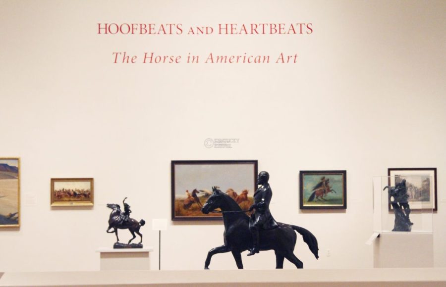 Hoofbeats and Heartbeats art exhibit at the UK art gallery in the Singletary Center. Photo by Scott Hannigan