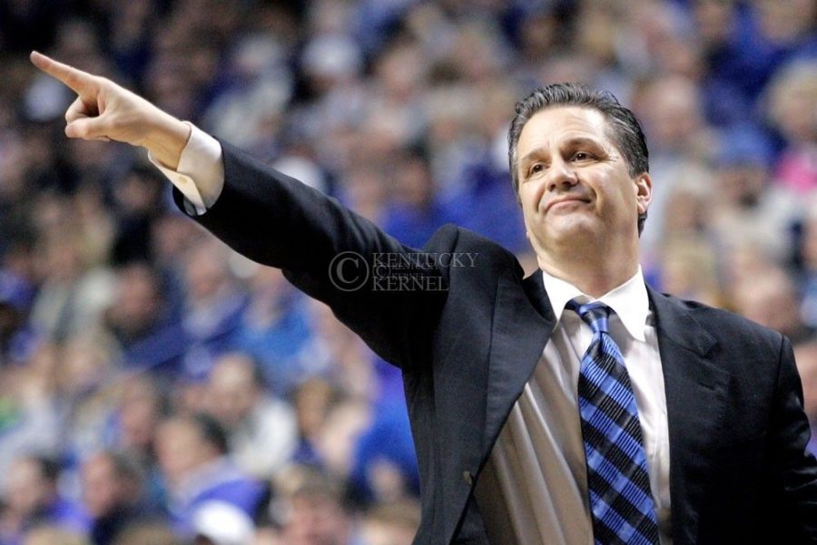 UK head coach John Calipari directs the Wildcats during the second half of their 82-61 win over the University of South Carolina on Thursday, Feb. 25, 2010 at Rupp Arena. Photo by Allie Garza