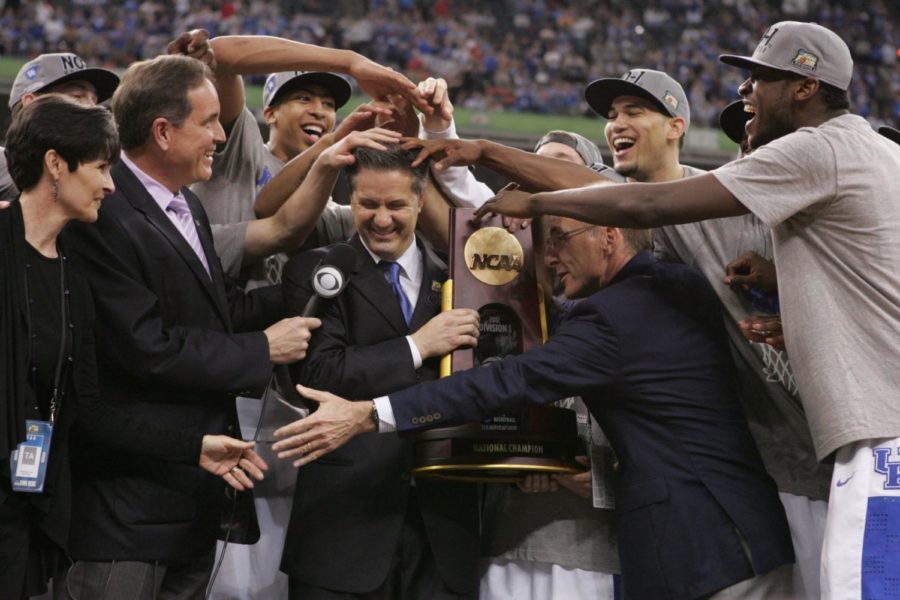 In the second half of the championship game of the NCAA Tournament between the University of Kentucky and Kansas University, in the Superdome, on Monday, April 2, 2012 in New Orleans. Kentucky won 67-59. Photo by Latara Appleby | Kernel File.