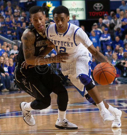UK sophomore guard Ryan Harrow during the second half of the UK vs. Vanderbilt basketball game at Rupp Arena on Wednesday Feb. 20 2013. Final score 74-70, UK. Photo by Adam Chaffins