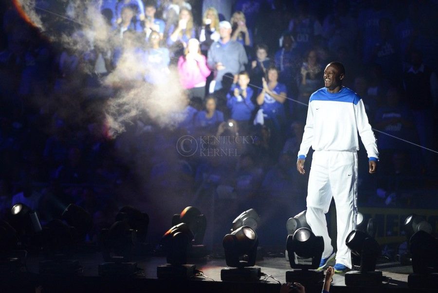 Forward+Julius+Randle+smiles+at+the+crowd+as+he+steps+on+stage+during+Big+Blue+Madness+at+Rupp+Arena+in+Lexington%2C+Ky.%2C+on+Friday%2C+October+18%2C+2013.+Photo+by+Eleanor+Hasken