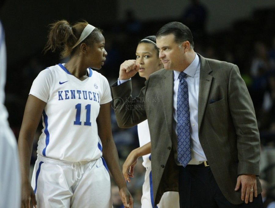 UK+head+coach+Matthew+Mitchell+gets+DeNesha+Stallworth+fired+up+during+the+first+half+of+the+UK+hoops+game+versus+Eckerd+College+at+Memorial+Coliseum+in+Lexington%2C+Ky.%2C+on+Sunday%2C+November%2C+3%2C+2013.+Photo+by+Jonathan+Krueger