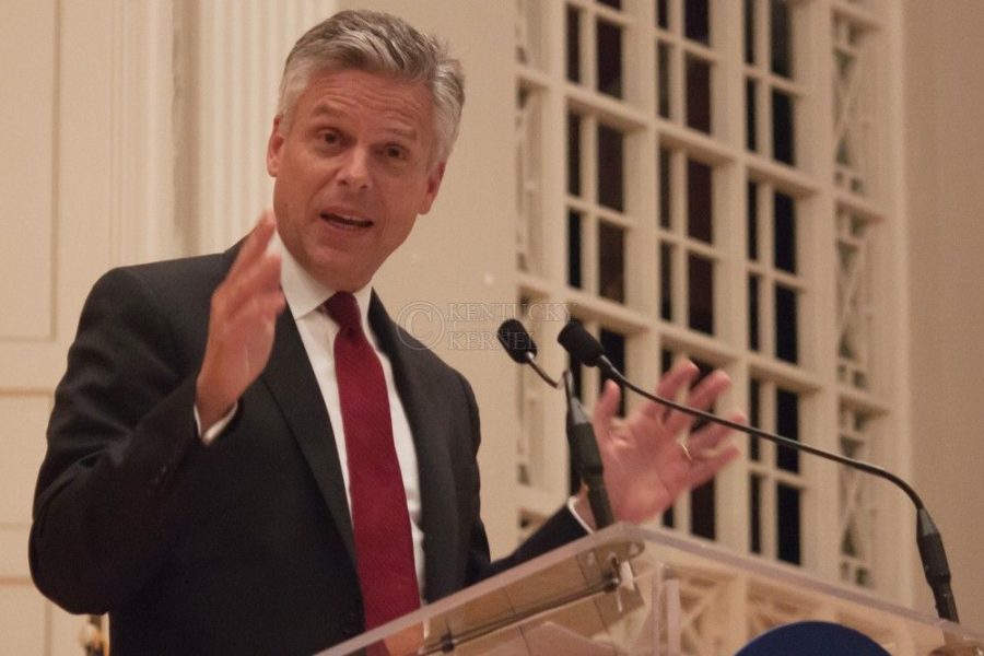 Former+Utah+Governor+Jon+Huntsman+gives+his+speech+on+the+topic+of+China+at+Memorial+Hall+in+Lexington%2C+Ky.%2C+on+Thursday%2C+February+20%2C+2014.+Photo+by+Marcus+Dorsey