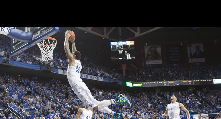 Center+Willie+Cauley-Stein+of+the+Kentucky+Wildcats+slams+home+a+dunk+during+the+game+against+the+Auburn+Tigers+at+Rupp+Arena+on+Saturday%2C+February+21%2C+2015+in+Lexington%2C+Ky.+Kentucky+defeated+Auburn+110-75.+Photo+by+Michael+M+Reaves