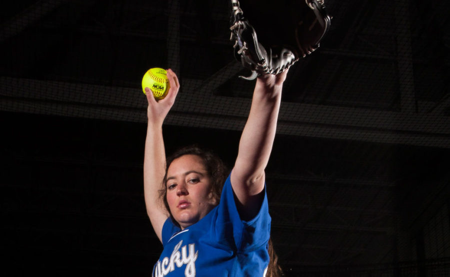 Junior+pitcher+Kelsey+Nunley+poses+for+a+photo+at+the+Softball+Facility+on+Monday%2C+January+26%2C+2015+in+in+Lexington%2C+KY.+Photo+by+Michael+Reaves