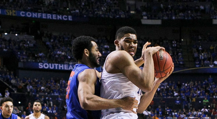 Kentucky+forward+Karl-Anthony+Towns+fights+to+get+to+the+rim+during+the+second+half+of+the+third+round+of+the+SEC+tournament+in+Nashville%2C+Tenn.%2C+on+Friday%2C+March+13%2C+2015.+Photo+by+Jonathan+Krueger