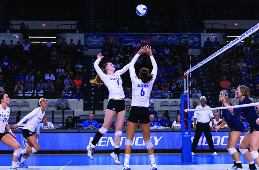 Defensive+specialist+Jackie+Napper+%2815%29+digs+a+ball+in+the+first+half+against+Florida+on+Sunday%2C+November+16%2C+2014+in+Lexington%2C+Ky.+Florida+defeated+Kentucky+3-1.+Photo+by+Hunter+Mitchell