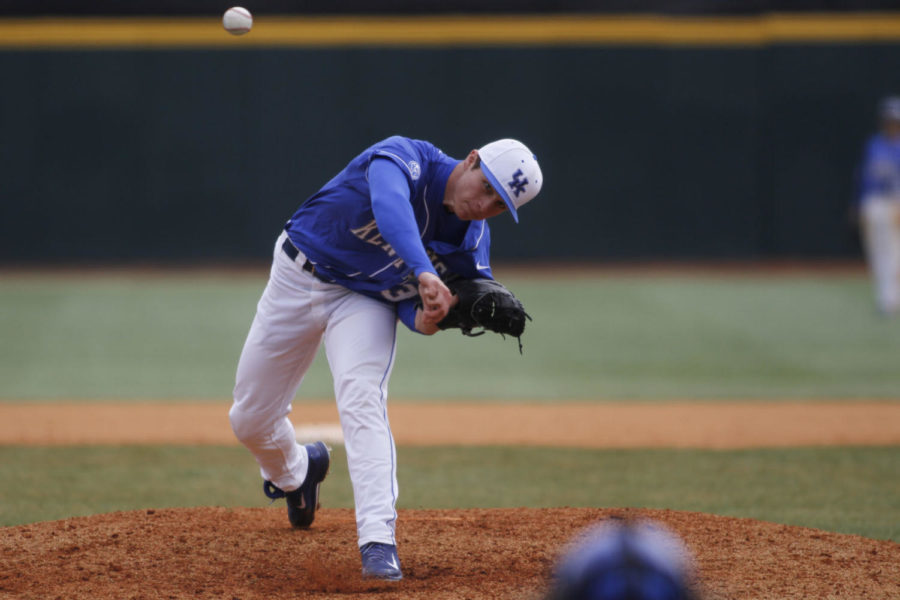Zack Brown struggled on Friday in the loss to Wofford, so the Cats turned to senior right-hander Dustin Beggs on Saturday.. Photo by Michael Reaves | Staff 