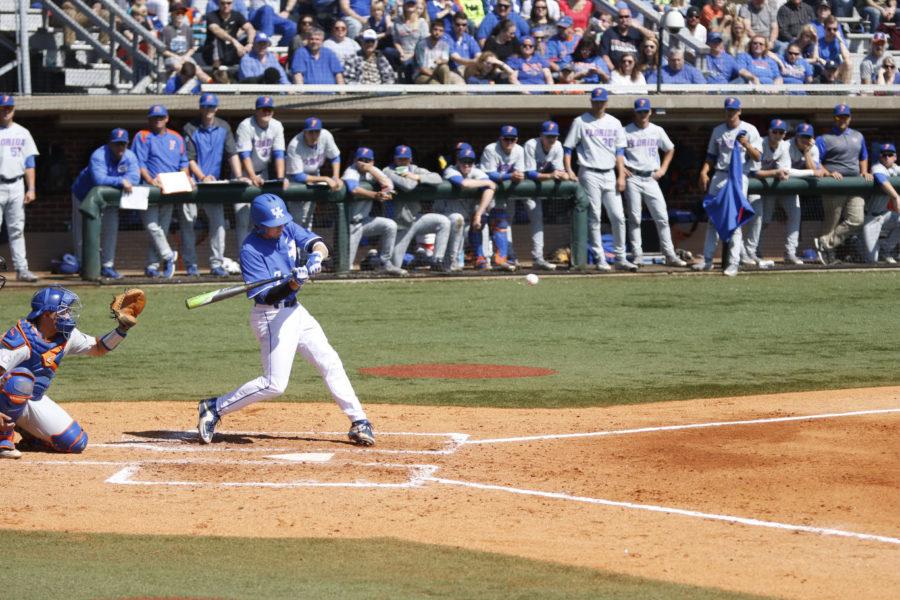 Junior%2C+Connor+Heady+takes+a+swing+for+the+ball+during+the+game+against+the+Florida+Gators+at+Cliff+Hagan+Stadium+in+Lexington%2C+Ky.+on+Saturday%2CMarch+26%2C+2016.+Photo+by+Josh+Mott+%7C+Staff.