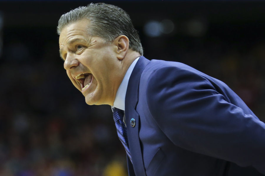Head+coach+John+Calipari+of+the+Kentucky+Wildcats+yells+to+his+team+during+the+NCAA+Tournament+second+round+game+against+the+Indiana+Hoosiers+at+Wells+Fargo+Arena+on+Saturday%2C+March+19%2C+2016+in+Des+Moines%2C+Iowa.+Kentucky+fell+to+Indiana+73-67.+Photo+by+Michael+Reaves+%7C+Staff.