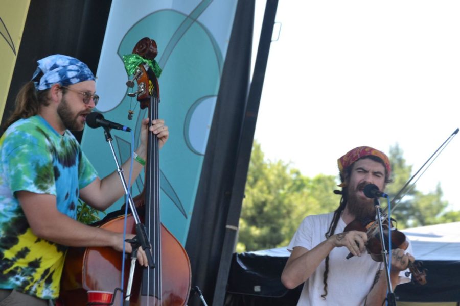 Joe Schlaak and Ishi Wooton of Restless Leg String Band perform at the 2016 Festival of the Bluegrass last weekend.