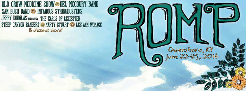 The 2016 lineup for ROMP is headlined by Old Crow Medicine show, The Del McCoury Band, Jerry Douglas, Infamous Stringdusters, The 23 String Band, Kentuckian and mandolin legend Sam Bush and several others.