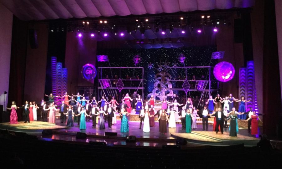 Performers in Its A Grand Night for Singing practicing their opening number during their first dress rehearsal on June 8, 2016. 