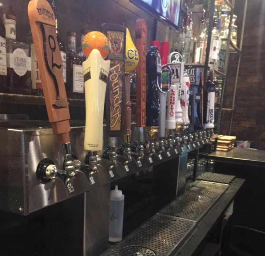 A wide variety of taps are in use at Bru Burger Bar for customers to view and select from while enjoying their time and experience at this local eatery. 