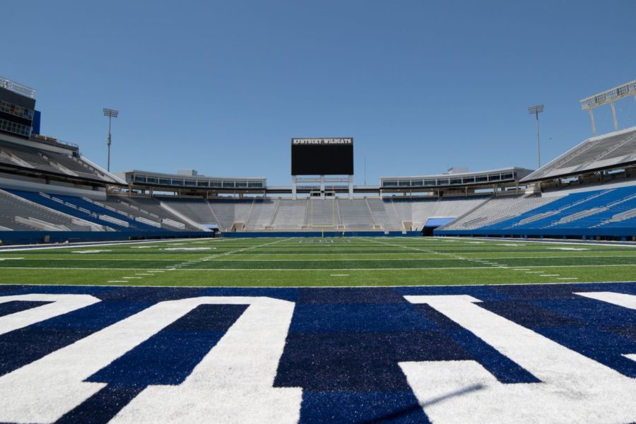 ​A look down UKs newly renovated Commonweath Stadium field on July 22, 2015. Photo by Marcus Dorsey
