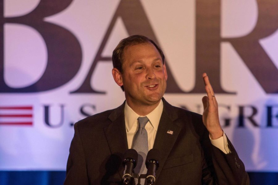 Congressman Andy Barr was all smiles after regaining his seat as a United States Representative for Kentuckys 6th congressional district on Tuesday, November 8, 2016 in Lexington, Ky. photo by Addison Coffey | Staff