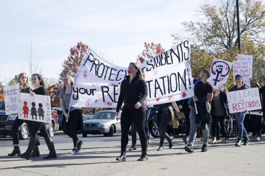 Students+march+across+campus+in+protest+of+the+sexual+assault+cases+on+the+University+of+Kentuckys+campus+on+Friday%2C+November+11%2C+2016+in+Lexington%2C+Ky.+Photo+by+Hunter+Mitchell+%7C+Staff