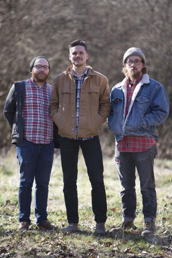Boon bassist Paul Varnado (left), singer and guitarist Gideon Maki (center) and drummer Zach Martin (right) pose for a portrait in Lexington, Ky., on Saturday, January 28, 2017. Martin, a community leadership and development junior, joined the band in December. Photo by Joshua Qualls | Staff
