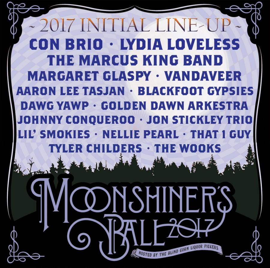 The 2017 Moonshiners Ball will feature headlining musical performances from Con Brio, Lydia Loveless and The Marcus King Band.
