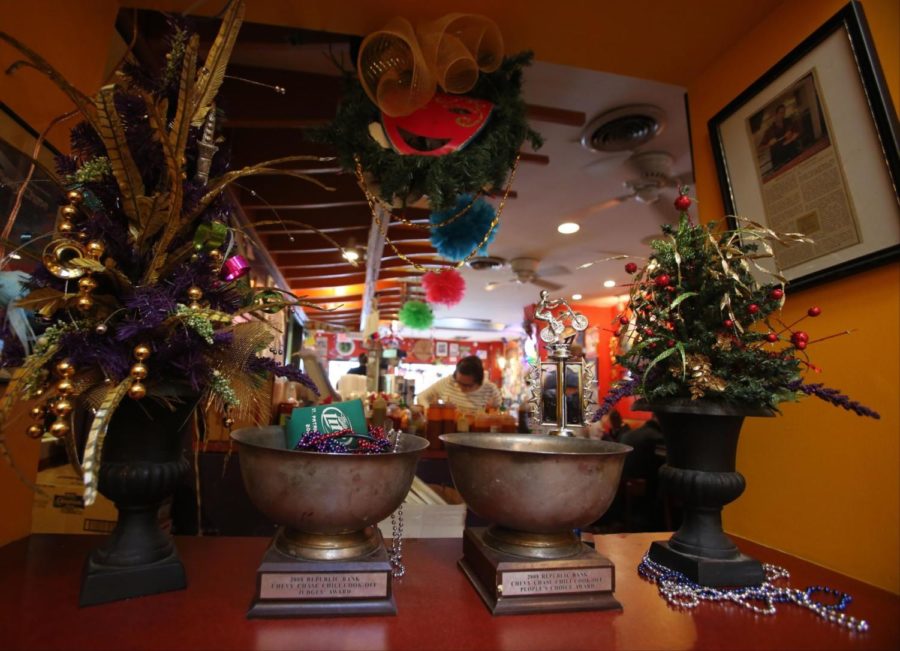 Ornaments decorate the dining area of Bourbon n Toulouse, a Cajun and Creole restaurant located at 829 Euclid Ave in Lexington, Ky. The restaurant is hosting a Fat Tuesday party on Feb. 28 from 11 a.m. to 11:30 p.m. Photo by Joshua Qualls | Staff