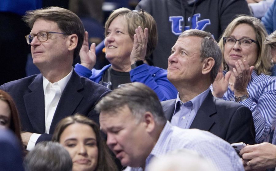 The United States Chief Justice, John Roberts made an appearance during Kentuckys game against Georgia at Rupp Arena in Lexington, Ky. on Tuesday, January 31, 2017. Photo by Josh Mott | Staff.