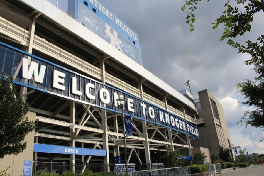 Formerly Commonwealth Stadium, Kroger Field is the home to the University of Kentucky football team. Taken Tuesday, Aug. 29, 2017 on the University of Kentucky campus in Lexington, Kentucky. Kaitlyn Gumm | Staff 