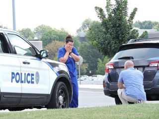 Retired Sheperdsville police officer Rocco Besednjak proposed to UK Childrens Hospital employee Lauren Vincent on August 10. Photo provided by Rocco Besednjak.