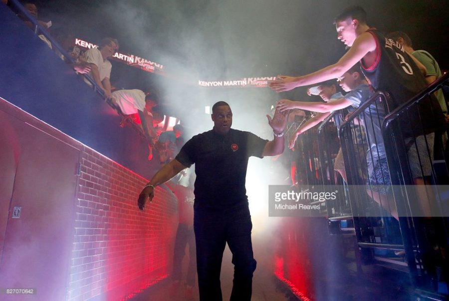 Rick Mahorn, coach of Trilogy, introduced before the game against Power during week seven of the BIG3 three on three basketball league at Rupp Arena on August 6, 2017 in Lexington, Kentucky.