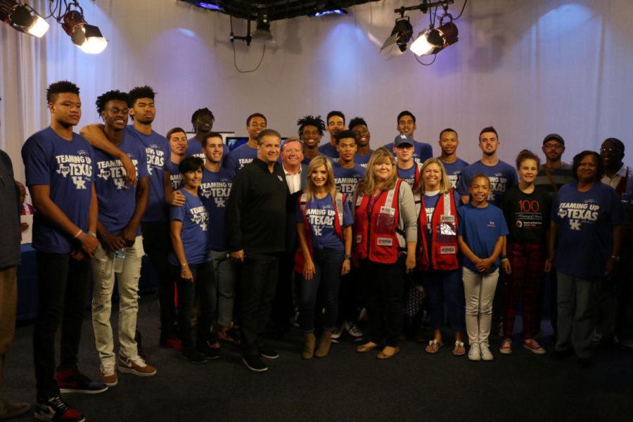 Kentucky mens basketball sponsors Teaming Up for Texas Telethon in collaboration with the Red Cross to raise money for victims of Hurricane Harvey in Houston. Photo by Quinn Foster | UK Athletics