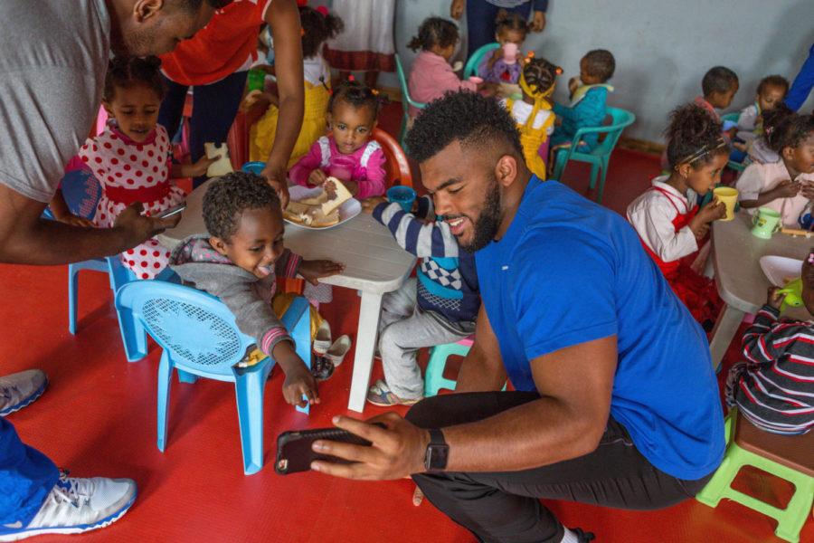 In May of 2016, Love was chosen to go to Ethiopia where he helped build houses and deliver food to impoverished families. Photo provided by UK Athletics.