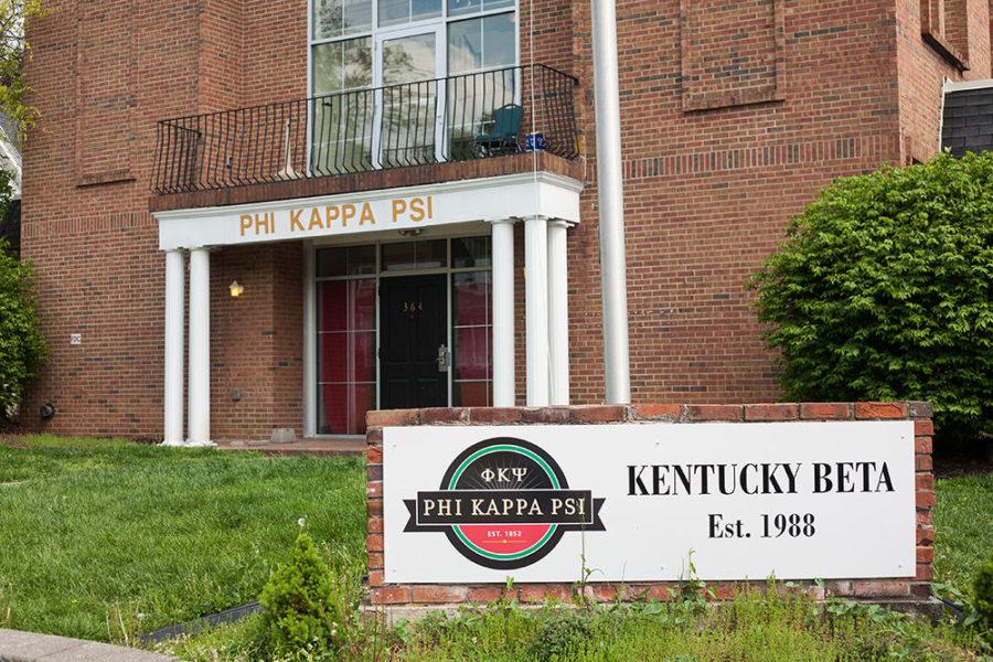 The Phi Kappa Psi fraternity house on Aylesford Place on Tuesday, April 26, 2016 in Lexington, Ky. Photo by Adam Pennavaria | Staff