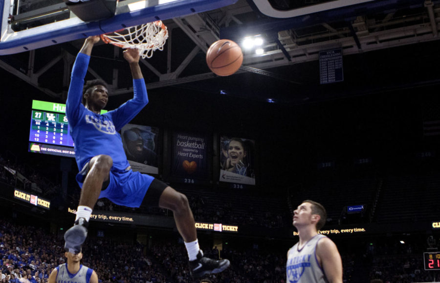 Kentucky+Wildcats+guard+Hamidou+Diallo+dunks+the+ball+during+the+Blue%2FWhite+game+on+Friday%2C+October+20%2C+2017+in+Lexington%2C+Ky.+Blue+defeated+White+88-67.+Photo+by+Carter+Gossett+%7C+Staff