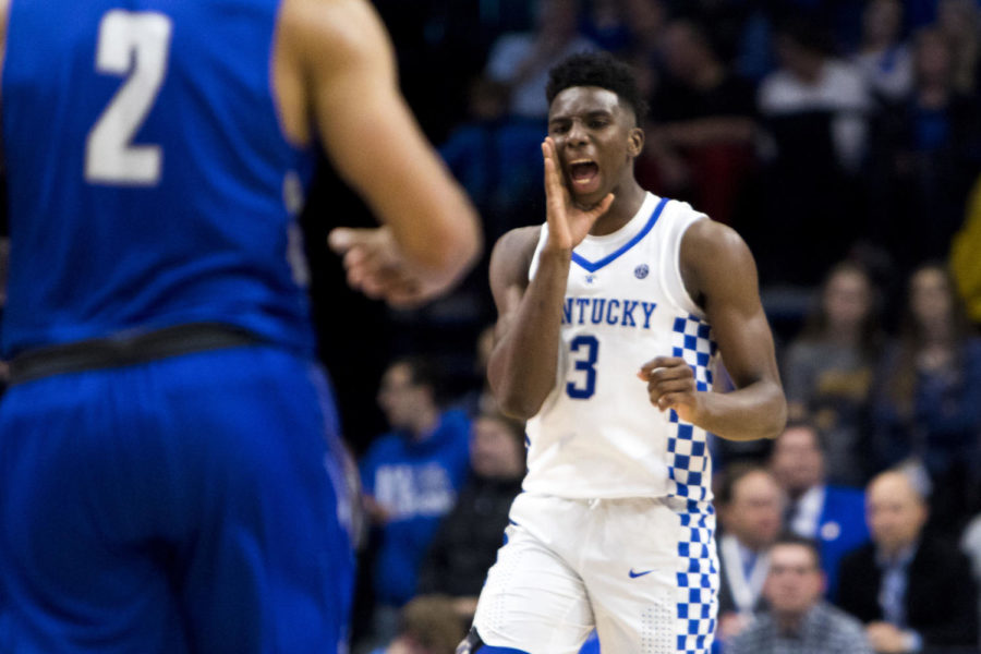 Kentucky+freshman+guard+Hamidou+Diallo+yells+to+a+teammate+during+the+game+against+Thomas+More+at+Rupp+Arena+on+Friday%2C+October+27%2C+2017+in+Lexington%2C+Ky.+Kentucky+won+103+to+61.+Photo+by+Arden+Barnes+%7C+Staff