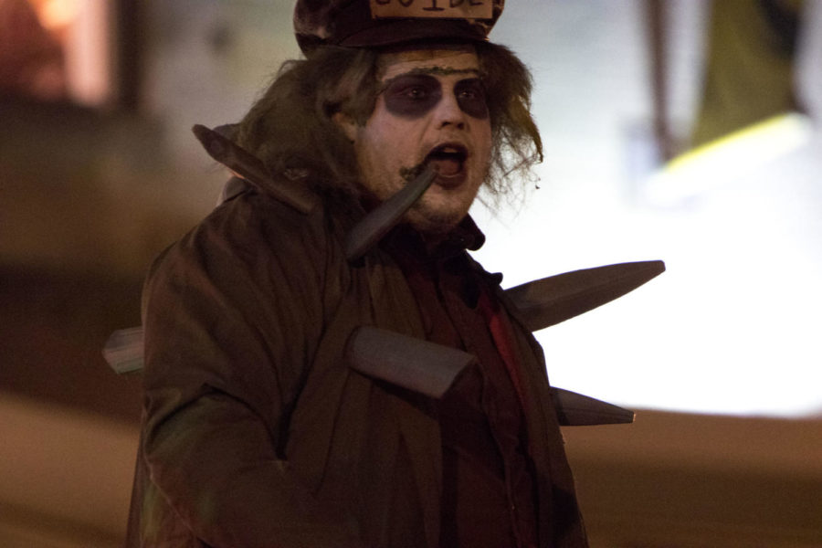 Kentuckians lined downtown Lexington, Kentucky on Sunday, October 29, 2017 to watch the annual Halloween Thriller parade. Photo by Arden Barnes | Staff