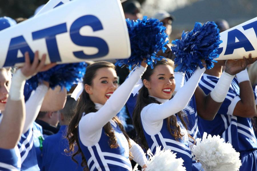UK+Cheerleaders+pump+up+the+crowd+during+the+Catwalk+prior+to+the+senior+day+game+against+Louisville+on+Saturday%2C+November+25%2C+2017+in+Lexington%2C+Ky.+Louisville+won+the+game+44-17.