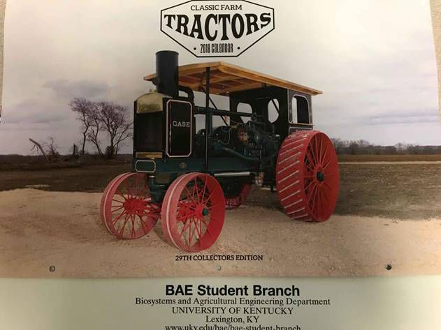 The Biosystems and Agricultural Engineering Student Branch sells Classic Farm Tractor calendars as a fundraiser.