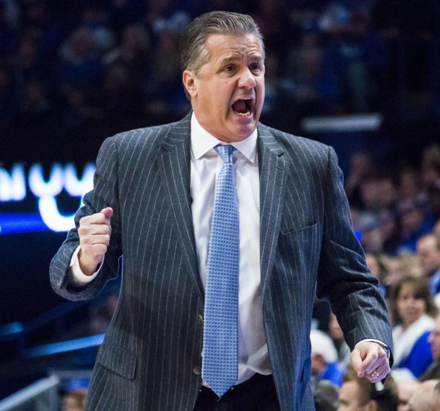 Kentucky+head+coach+John+Calipari+coaches+his+team+from+the+sidelines+during+the+game+against+Georgia+on+Sunday%2C+December+31%2C+2017+in+Lexington%2C+Kentucky.+Kentucky+won+66+to+61.+Photo+by+Olivia+Beach+%7C+Staff