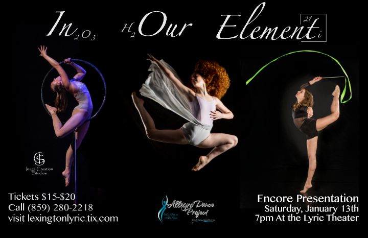 Allegro Dance Project will perform its encore show In Our Element at the Lyric Theater on Saturday, Jan. 13, at 7 p.m. Photo provided by Jeana Klevene, founder and artistic director for Allegro. 