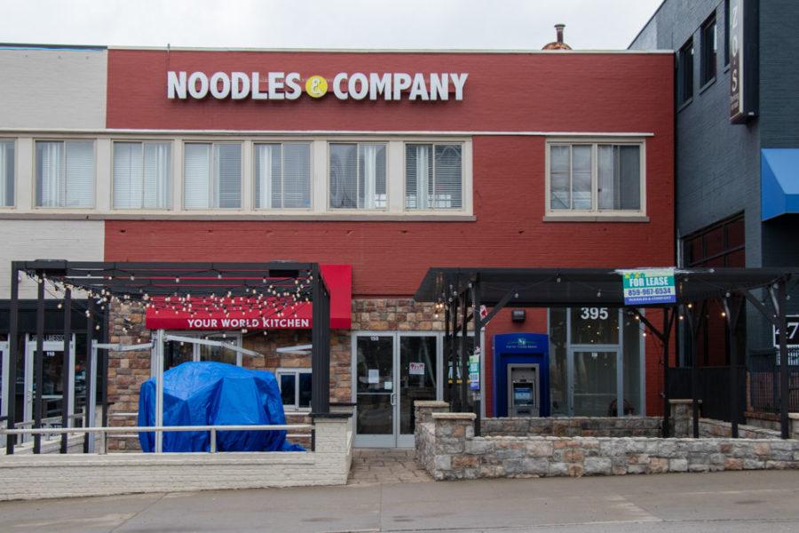 Noodles and Company, located on South Limestone, stands empty on Wednesday, January 24, 2018 in Lexington, Ky. Noodles and Company closed its doors at the beginning of the new year. Photo By Genna Melendez | Staff