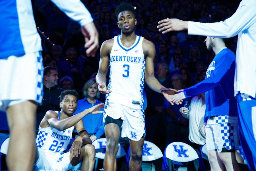 Kentucky+freshman+guard+Hamidou+Diallo+is+introduced+to+the+crowd+before+the+game+against+Missouri+on+Saturday%2C+February+24%2C+2018+in+Lexington%2C+Ky.+The+Wildcats+won+with+a+final+score+of+88-66.+Photo+by+Jordan+Prather+%7C+Staff
