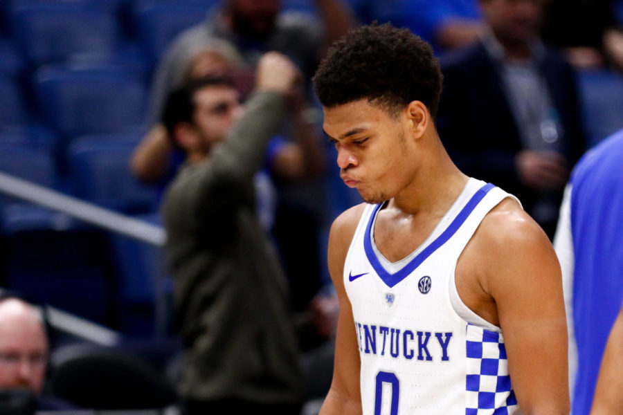 Kentucky+freshman+guard+Quade+Green+walks+off+the+court+after+Kentuckys+loss+against+UCLA+during+the+CBS+Sports+Classic+on+Saturday%2C+December+23%2C+2017+in+New+Orleans%2C+Louisiana.+Kentucky+was+defeated+83-75.+Photo+by+Arden+Barnes+%7C+Staff