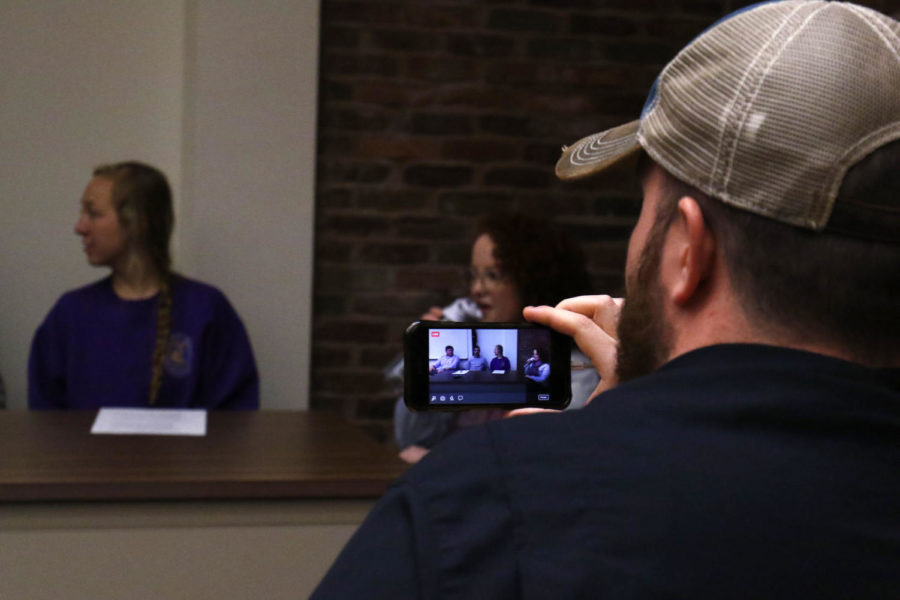 The Better Conversation on Guns hosted by UK Students for Concealed Carry on Campus and UK Sandy Hook promise is livestreamed in Whitehall on April 24, 2018. Photo by Rick Childress | Staff