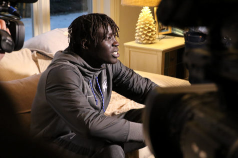 Sophomore forward Wenyen Gabriel speaks to the media during the Selection Show on Sunday, March 11, 2018 in Lexington, Ky. Kentucky will play Davidson in the First Round of the NCAA Tournament on Thursday in Boise, Idaho. Photo by Hunter Mitchell.