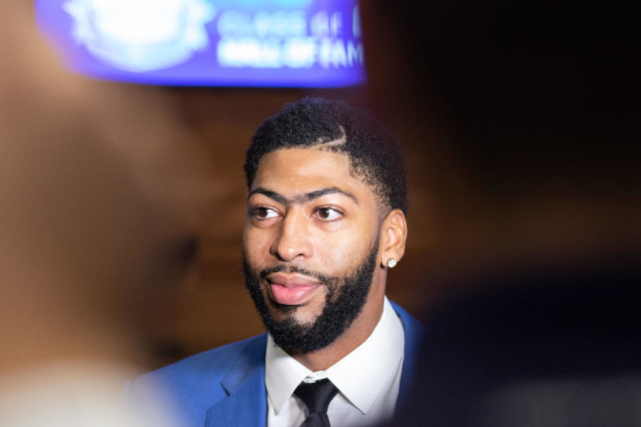 Mens basketball player Anthony Davis before being inducted into UK Athletics Hall of Fame at Woodford Reserve Club in Kroger Field on Friday, Sept. 21, 2018 in Lexington, Ky. Photo by Michael Clubb | Staff