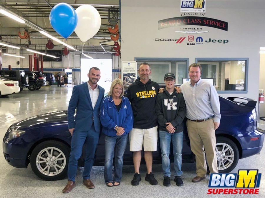 Big M Superstore donated a car to Matt OHara, whose car was destroyed on State Street amid rioting after UK football beat Florida on Saturday, Sept. 8, 2018. Photo provided by Big M Superstore. 