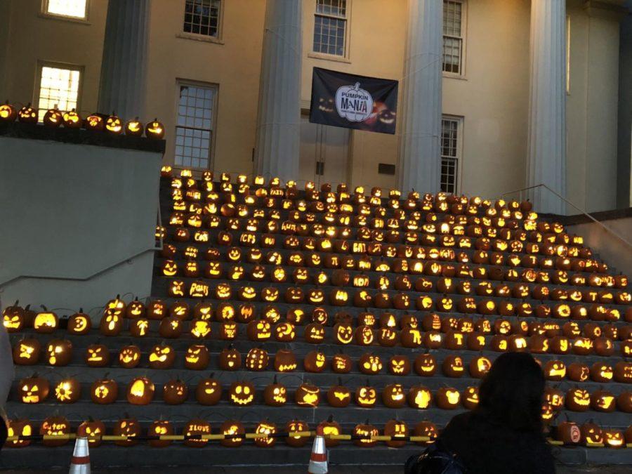 The lighting of hundreds of jack-o-lanterns on the steps of Old Morrison is a popular Transylvania University tradition.