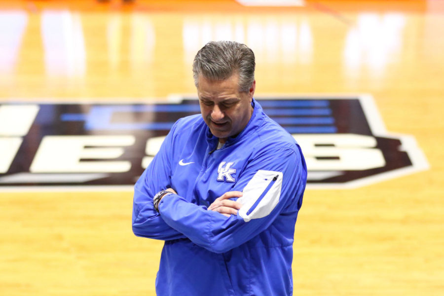Kentucky+head+coach+John+Calipari+speaks+to+media+during+Kentuckys+open+practice+on+Wednesday%2C+March+14%2C+2018%2C+in+Boise%2C+Idaho.+Kentucky+will+play+Davidson+in+the+first+round+of+the+NCAA+tournament+on+March+15.+Photo+by+Arden+Barnes+%7C+Staff